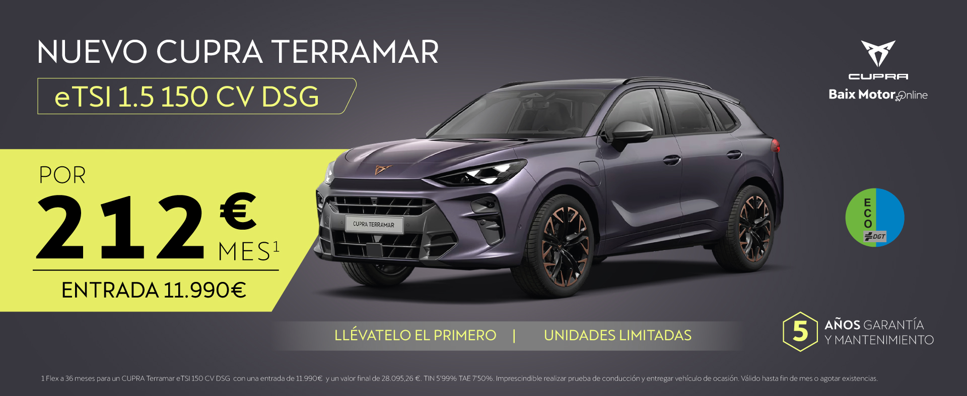 ¡Promoción! NUEVO CUPRA Terramar desde 284€/mes*
