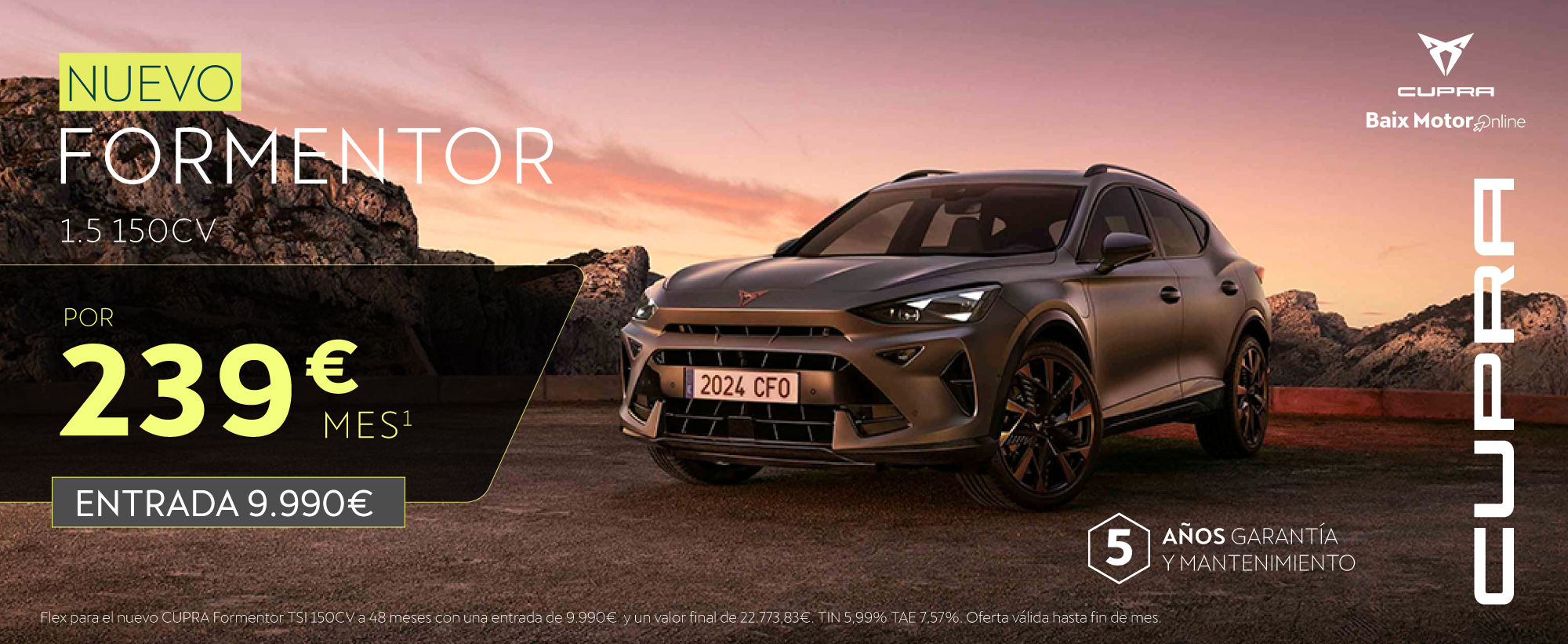 Nuevo Cupra Formentor por 239€/mes*
