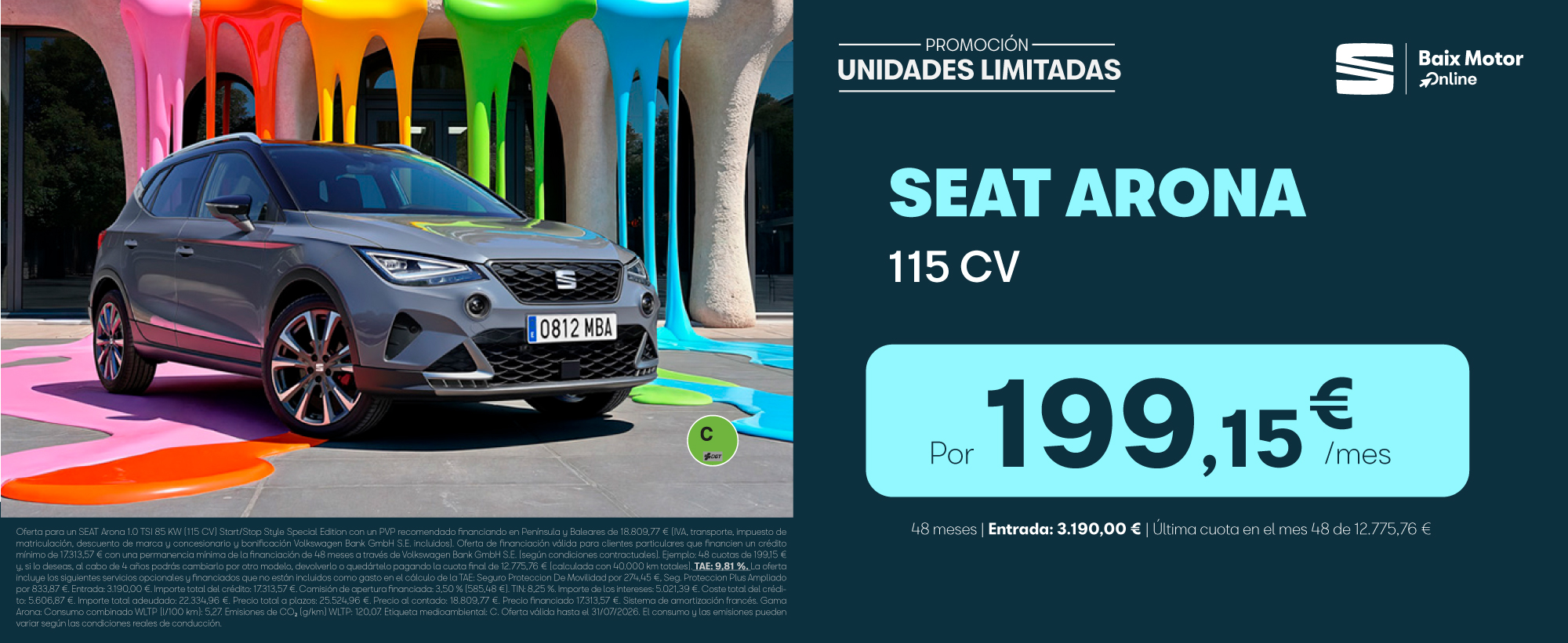 SEAT Arona 115 CV por 199,15€/mes