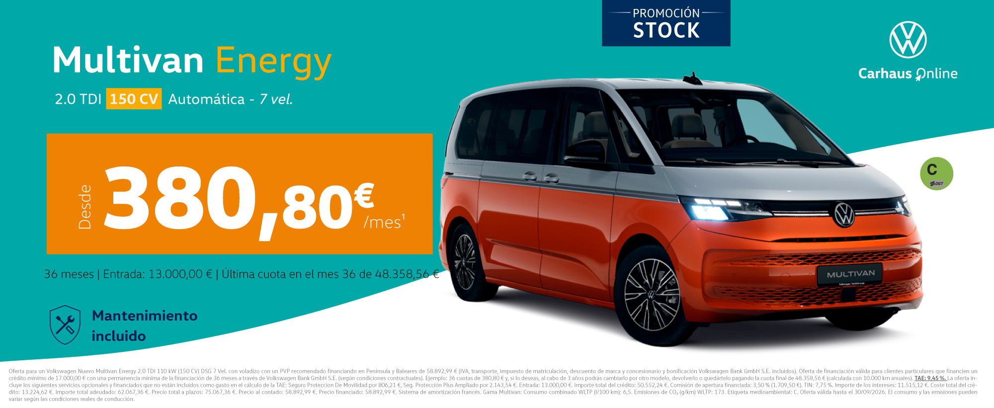 Volkswagen Multivan Energy 150 CV DSG promoción stock