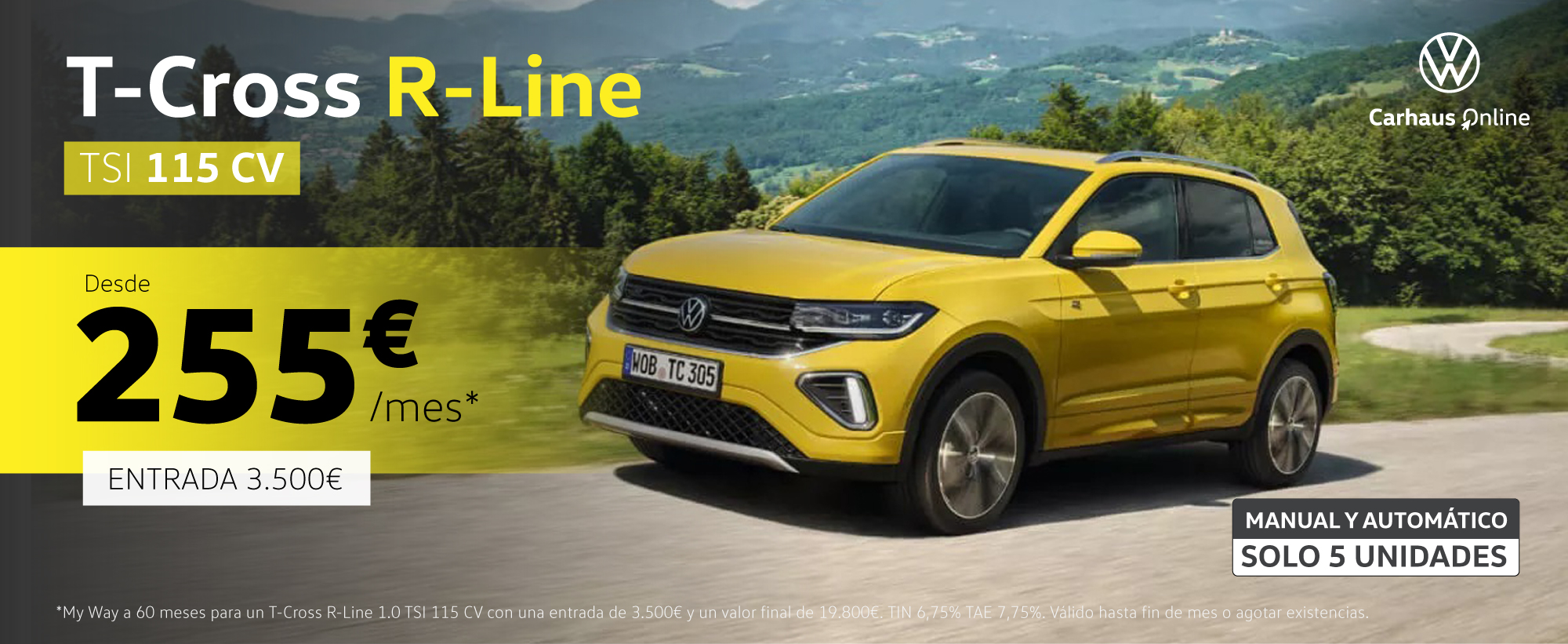 ¡Promoción Stock! T-Cross R-Line desde 180€/mes*