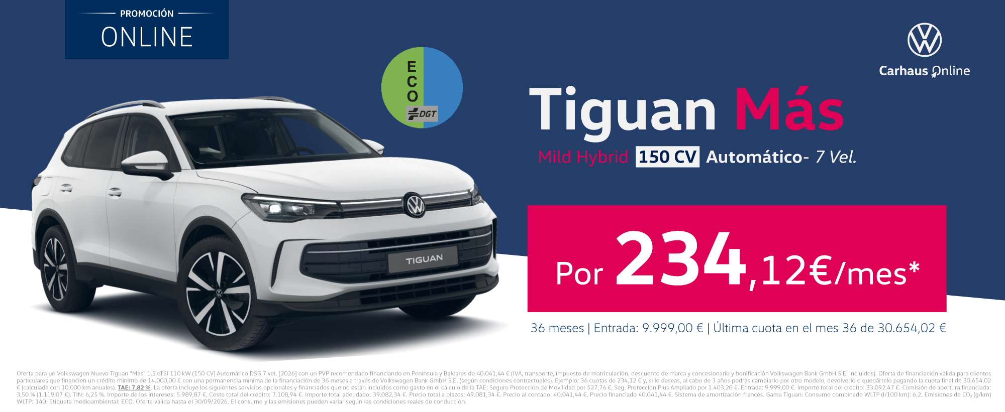 Volkswagen Tiguan blanco Mild Hybrid DSG 150 CV